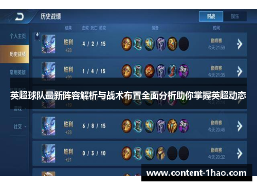 英超球队最新阵容解析与战术布置全面分析助你掌握英超动态 英超球队最新阵容解析与战术布置全面分析助你掌握英超动态