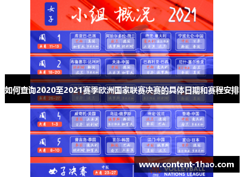 如何查询2020至2021赛季欧洲国家联赛决赛的具体日期和赛程安排 如何查询2020至2021赛季欧洲国家联赛决赛的具体日期和赛程安排